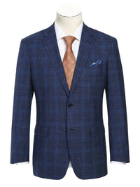 Thumbnail for Men's Classic Fit Wool Blend Blue Checked Blazer