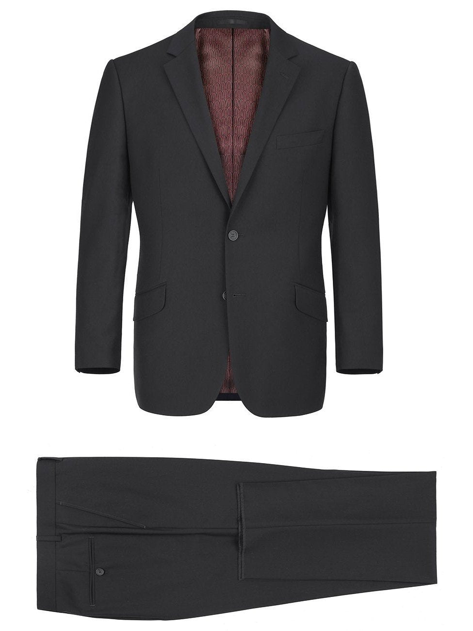 Men's Slim Fit Solid Stretch 2-Piece Suit