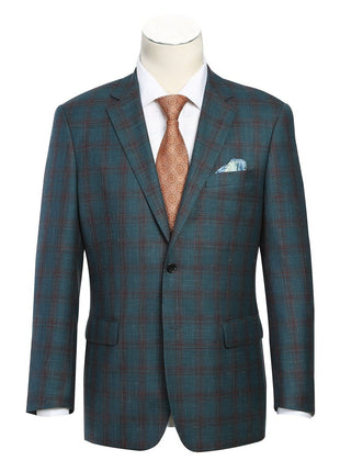 Men's Classic Fit Wool Blend Checked Blazer