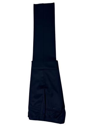 Corneliani Mens Solid Navy Fully-Canvassed Notch Lapels Classic Fit 3-Piece Wool Suit - 38R - The Suit Depot