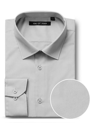 Men's Classic Fit Long Sleeve Spread Collar Dress Shirt