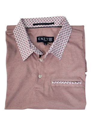 Enzo Liberti Mens Solid Red 100% Cotton Short Sleeve Polo Shirt