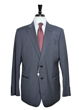 Armani Collezioni Navy Tonal Pinstriped Notch Lapel Wool 2-Button Suit - 44R
