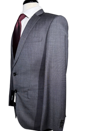 Hugo Boss Charcoal Modern Fit Two Button Closure Notch Lapel Wool Suit
