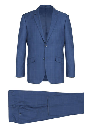 Men's Slim Fit 2-Piece Single Breasted Check Dress Suit
