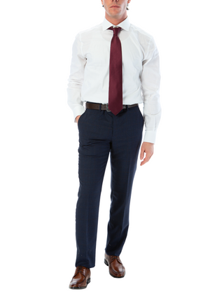 Tovaglia Mens Slim Fit Blue Plaid 100% Wool 2 Piece Suit