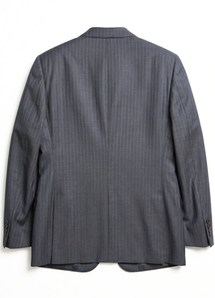 Ermenegildo Zegna Mens Gray Pinstripe Notch Lapel Classic Fit 2-Button Wool Suit - 42L