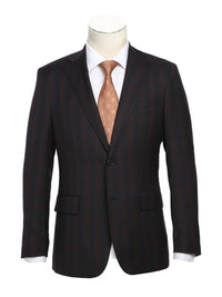 Thumbnail for English Laundry Slim Fit Two button Coffee with Red Check Peak Lapel Suit