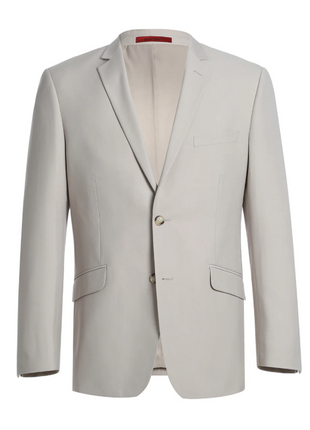 Raphael Solid Beige Notch Lapel Classic Fit Two Button Suit