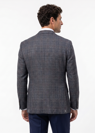 Ermenegildo Zegna Charcoal Gray Plaid Silk Wool Classic Fit 2-Button Sport Coat 40R