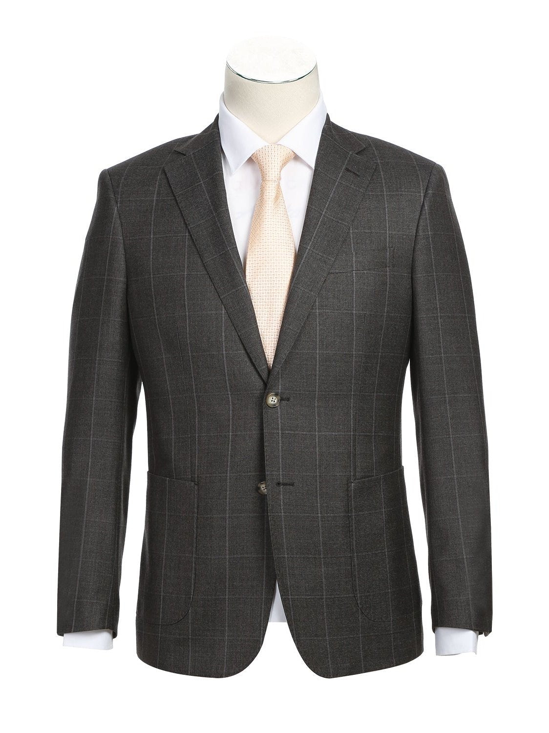 English Laundry Slim Fit Two Button Brown Wool Notch Lapel Suit