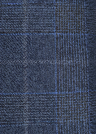 Centrion Mens Navy Blue Plaid Classic Fit Peak Lapels 2 Button Wool Suit - The Suit Depot