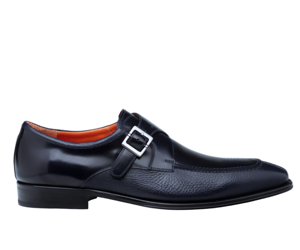 靴 LAD MUSICIAN 21AW MONK STRAP HEEL SHOES Mezlan Pego Navy Blue Deerskin & Calf Monk Strap Dress Shoes – The