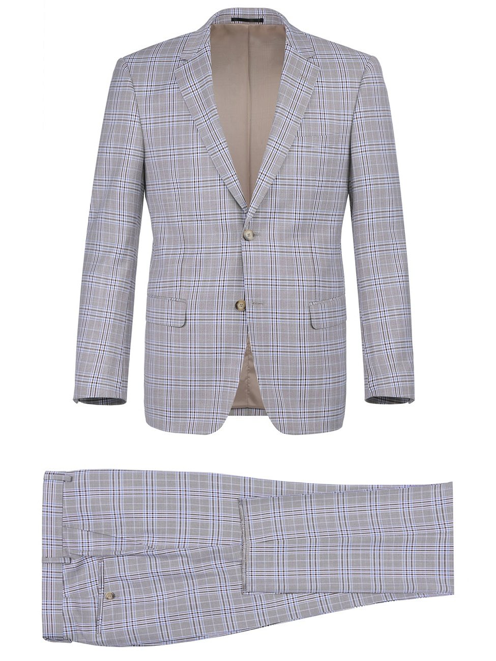 Men&#39;s Slim Fit 2-Piece Single Breasted Check Dress Suit
