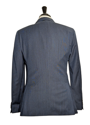 Hugo Boss Super 120s Navy Blue Textured Notch Lapels Slim Fit Wool 2-Button Suit - 38R