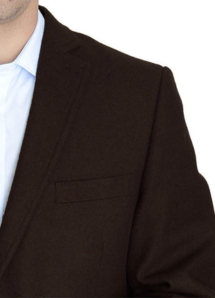 Men's Wool Cashmere Single Breasted Chocolate Brown 3/4 Length Car Coat Top Coat