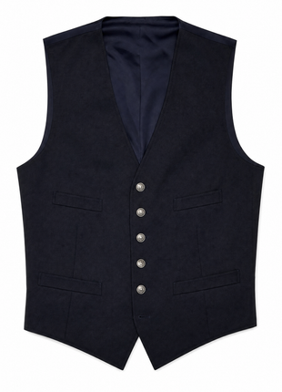 Polo Ralph Lauren Mens Solid Black Notch Lapel Custom Fit 3-Piece Wool Suit - 40L