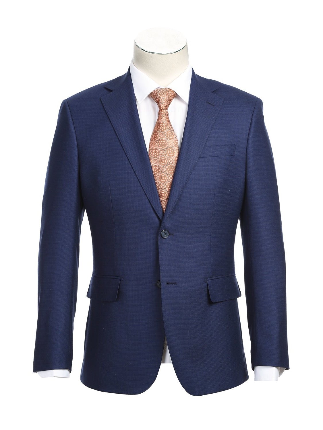 English Laundry Slim Fit Two Button Blue Wool Notch Lapel Suit