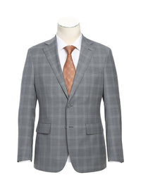 Thumbnail for English Laundry Slim Fit Light Gray Window Pane Check Wool Suit