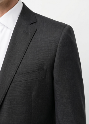 Dolce & Gabbana Mens Solid Black Fully-Canvassed Notch Lapel Slim Fit 3-Button Wool Suit  - 44L