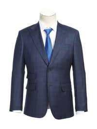 Thumbnail for English Laundry Slim Fit Two Button Gray Blue Wool Notch Lapel Suit