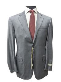 Thumbnail for Canali 1934 Mens Gray Check 44L Drop 7 100% Wool 2 Button 2 Piece Suit