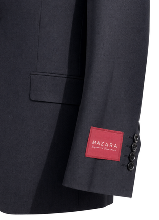 Sartoria Mazara Mens Black Weave Classic Fit Wool 2-Button Blazer Sportcoat