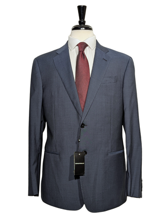 Emporio Armani G-Line Blue Notch Lapel Slim Fit 2 Button Wool Suit 42R