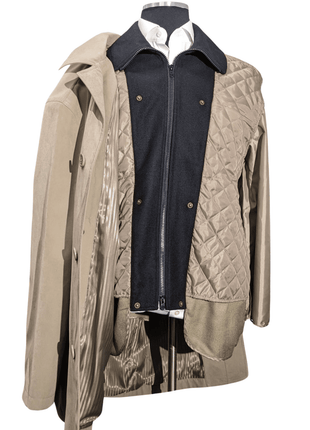 Men's Water-Proof Iconic Taupe Raincoat Jacket With Removable Liner