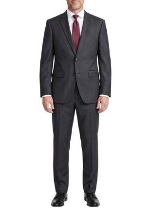 Hugo Boss Black Geometric Texture Slim Fit Notch Lapel Super 100’s Wool 2-Button Suit 42R