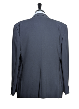 Armani Collezioni Navy Tonal Pinstriped Notch Lapel 3-Piece wool Stretch Suit - 48R