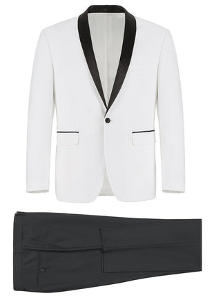 Men's Slim Fit 2-Piece Shawl Lapel Tuxedo Suit