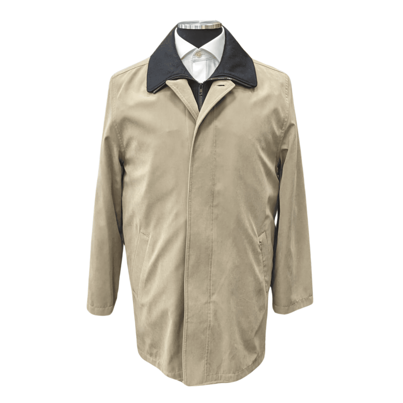 Men's Water-Proof Iconic Taupe Raincoat Jacket With Removable Liner, 38S Men's Water-Proof Iconic Taupe Raincoat Jacket With Removable Liner, 38S
