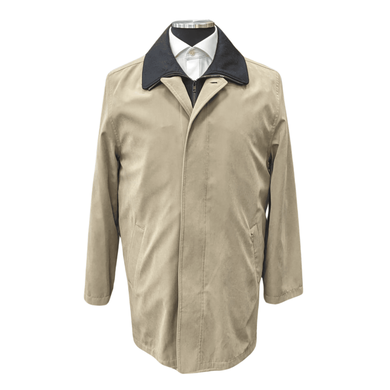 Men's Water-Proof Iconic Taupe Raincoat Jacket With Removable Liner