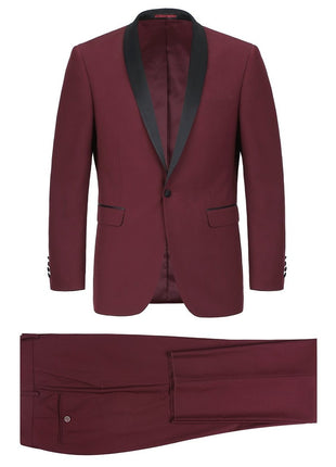 Men's Slim Fit 2-Piece Shawl Lapel Tuxedo Suit