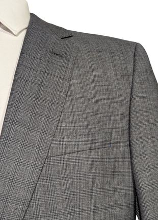 Hugo Boss Marlane Biella Glen Plaid Gray Regular Fit Wool 2-Button Suit - 40R