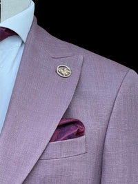 Thumbnail for Romaster Mens Purple Slim Fit Stretch Wool Blend Blazer Sportcoat
