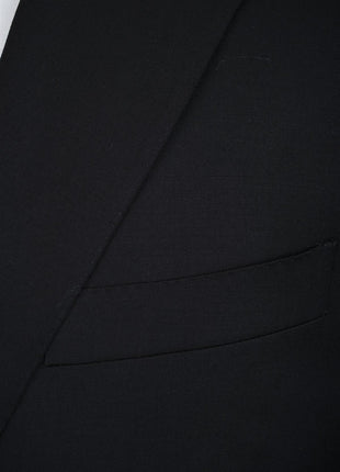 Canali 1934 Mens Solid Black 42L Drop 7 Modern Fit 100% Wool 2 Piece Suit
