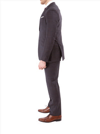 Thumbnail for John Varvatos Half-Canvassed Burgundy Two Button Wool Blend Suit