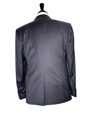 Corneliani Mens Solid Black Fully-Canvassed Peak Lapel Slim Fit 3-Piece Wool Tuxedo - 42R