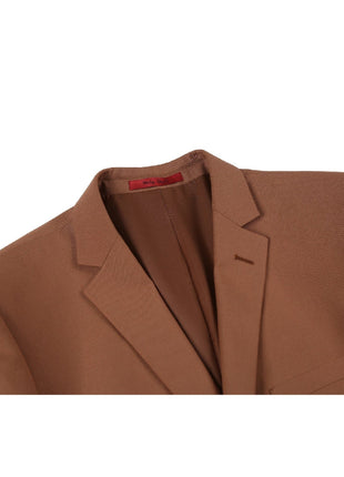 Men's Raphael Slim Fit Rust Two Button 2 Piece Formal Suit - The Suit Depot