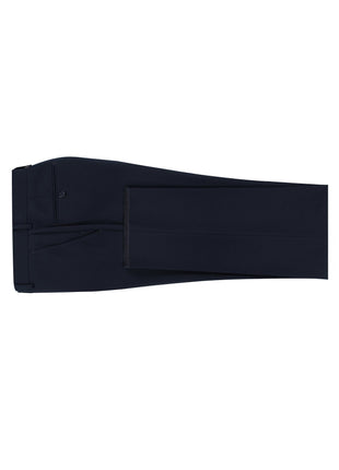 Raphael Men's Washable Flat Front Classic Fit Navy Blue Dress Pants - The Suit Depot