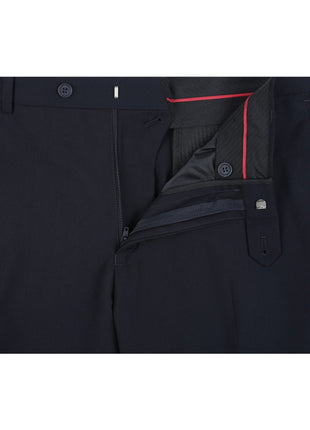 Raphael Men's Washable Flat Front Classic Fit Navy Blue Dress Pants - The Suit Depot