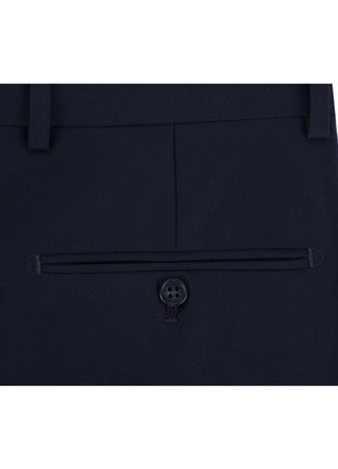 Raphael Men's Washable Flat Front Classic Fit Navy Blue Dress Pants - The Suit Depot