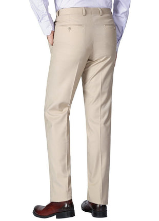Raphael Mens Classic Fit Solid Tan Flat Front Dress Pants - The Suit Depot