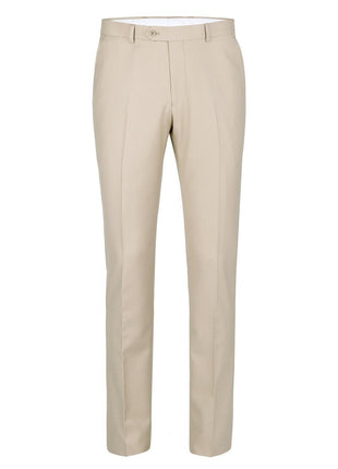 Raphael Mens Classic Fit Solid Tan Flat Front Dress Pants - The Suit Depot