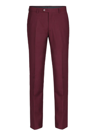 Raphael Mens Solid Burgundy Slim Fit Flat Front Dress Pants - The Suit Depot