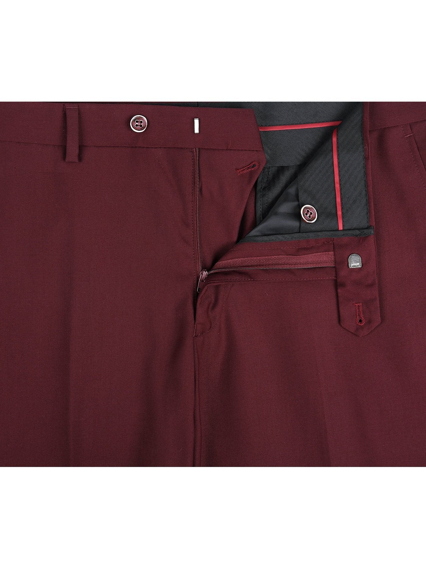 Raphael Mens Solid Burgundy Slim Fit Flat Front Dress Pants - The Suit ...