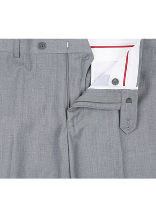 Raphael Men's Washable Flat Front Slim Fit Light Gray Dress Pants - The Suit Depot
