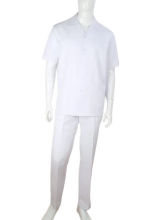 Apollo King Royal Diamond White Classic Fit 2 Piece Walking Suit